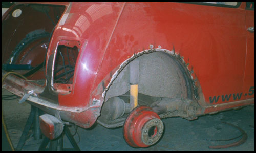 Mini arches welded to fit bigger wheels