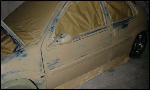 Modified Saxo in the Paint Booth