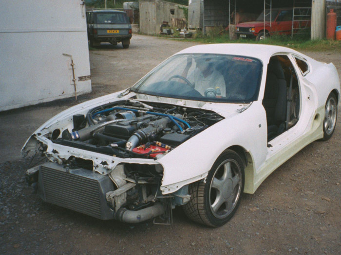 White Toyota Supra Stripped