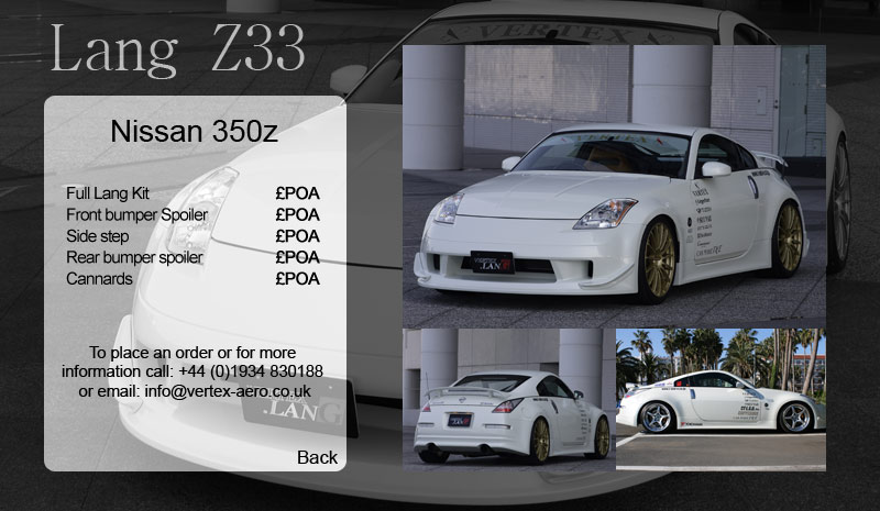 Nissan 350z Vertex Lang Bodykit and price list