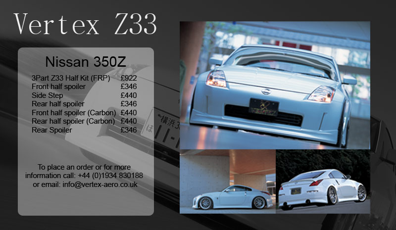 Nissan 350Z Vertex Bodykit and price list